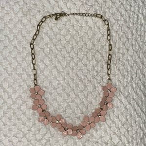 Pink and Gold Flower Necklace